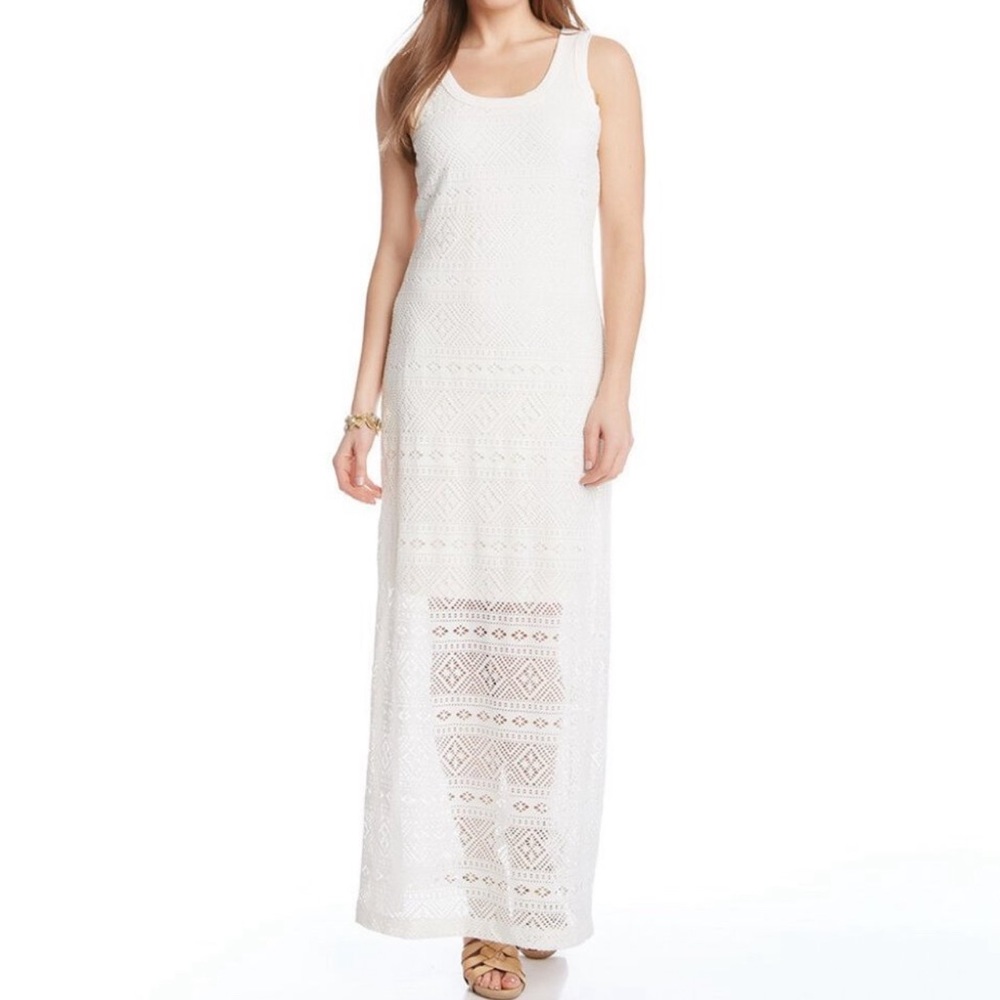 Karen Kane White Crochet Tank Maxi Dress